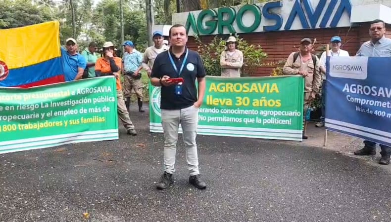 Trabajadores de Agrosavia en El Espinal se suman a protesta nacional por recorte presupuestal