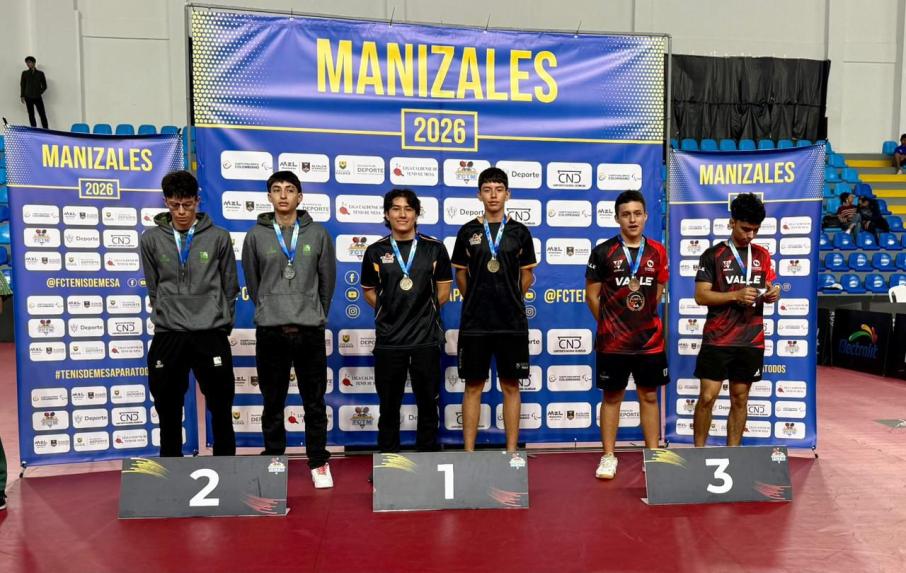 Tolima obtiene oro y bronce en el Nacional de Tenis de Mesa en Manizales