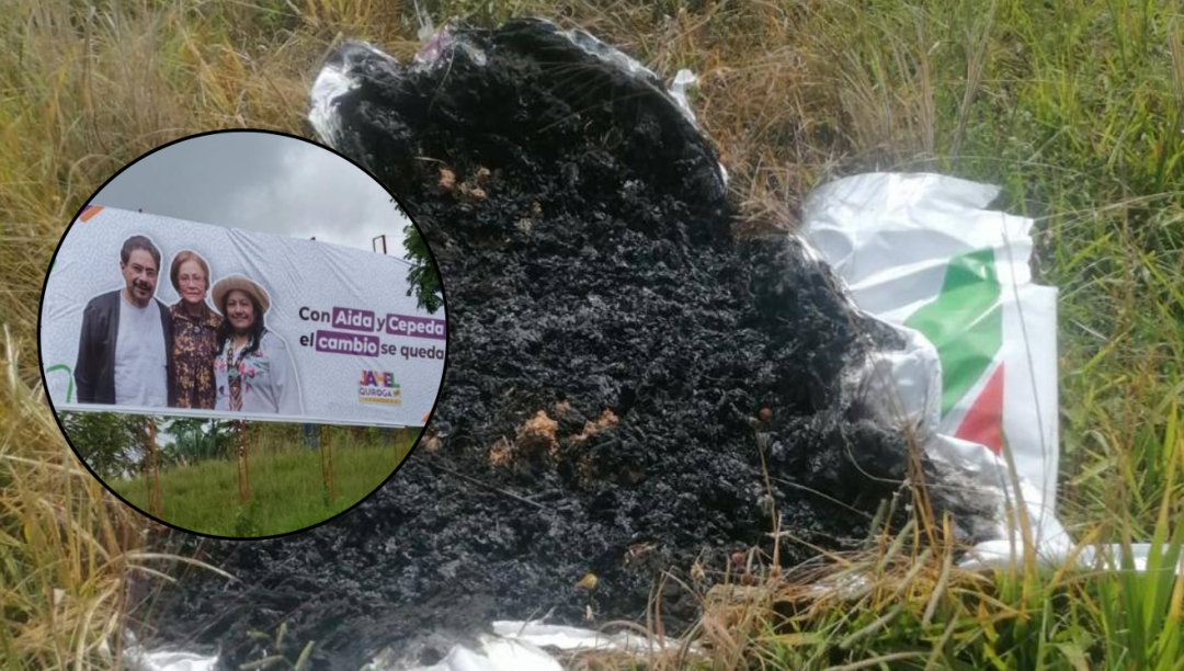 Queman valla política de Iván Cepeda en Chaparral